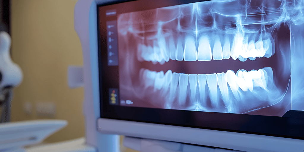 imagen 3D de regeneración ósea dental en clínica de Málaga
